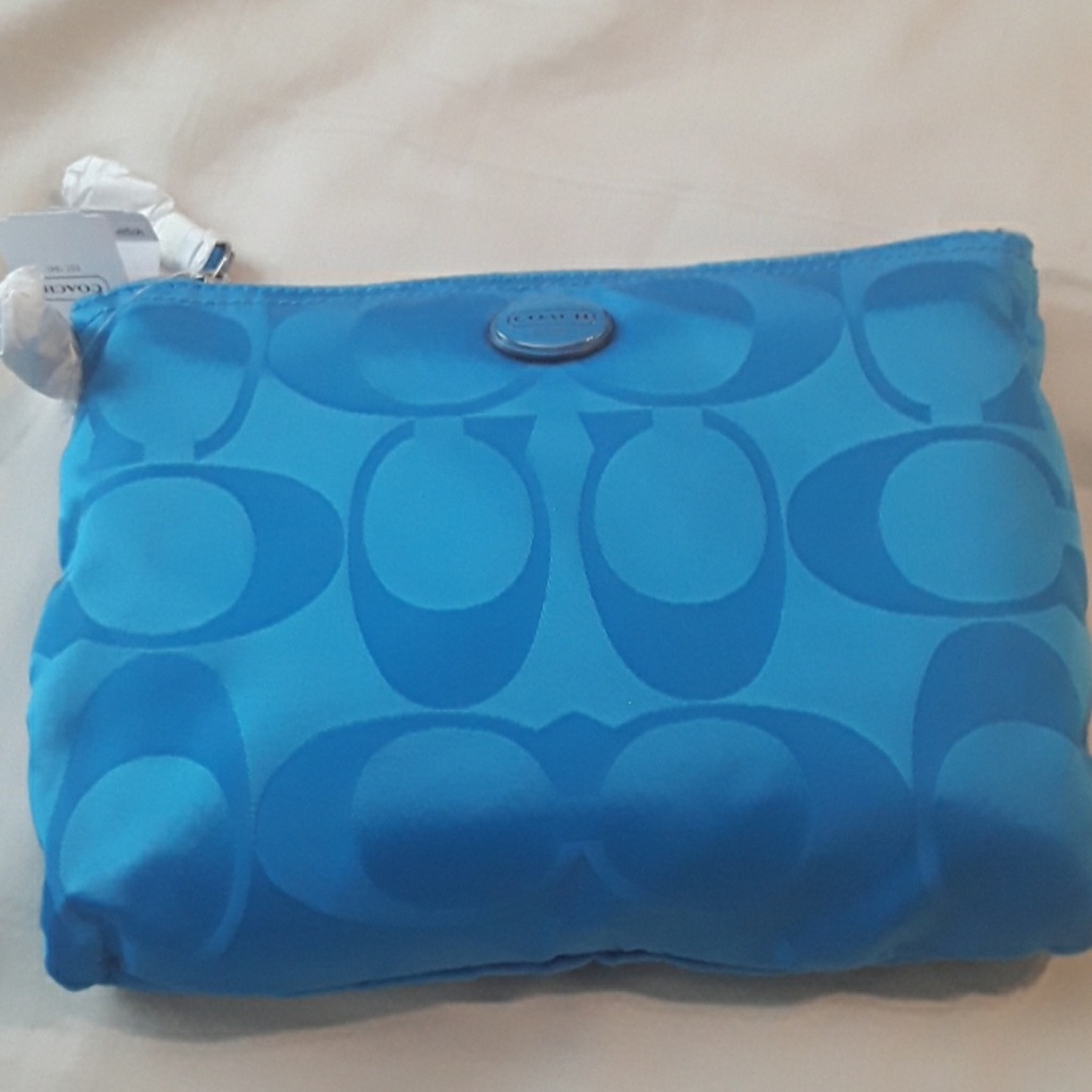 Blue Coach packable medium size bag